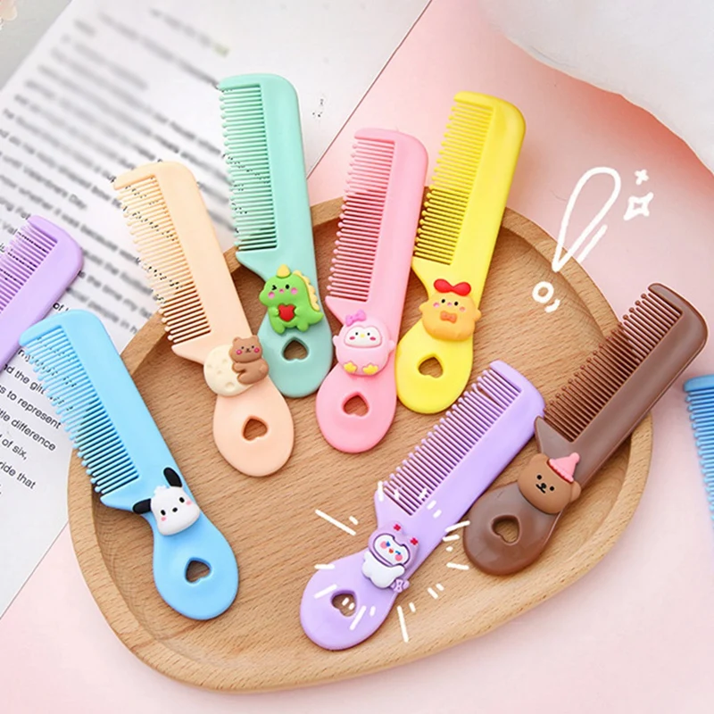 Cute Kids Hairdressing Comb Anti-static Pointed Tail Comb for Girls Whale Dinosaur Giraffe Hair Cmb Kids