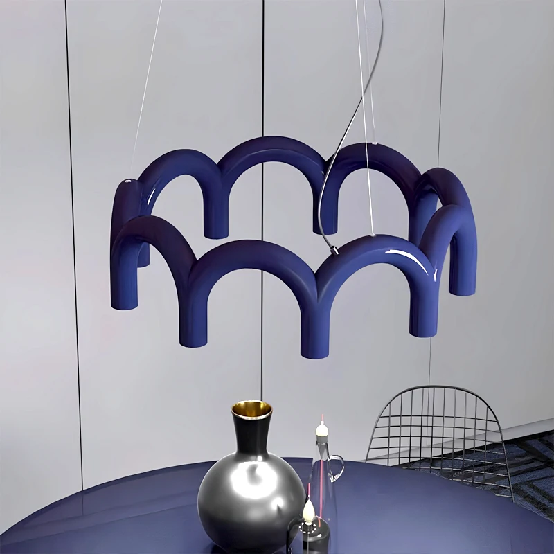 Minimalist Stylish Chandelier Arch U-shaped LED Pendant Lights Art Creative for Living Dining Room Hanging Lamps Home Decoration