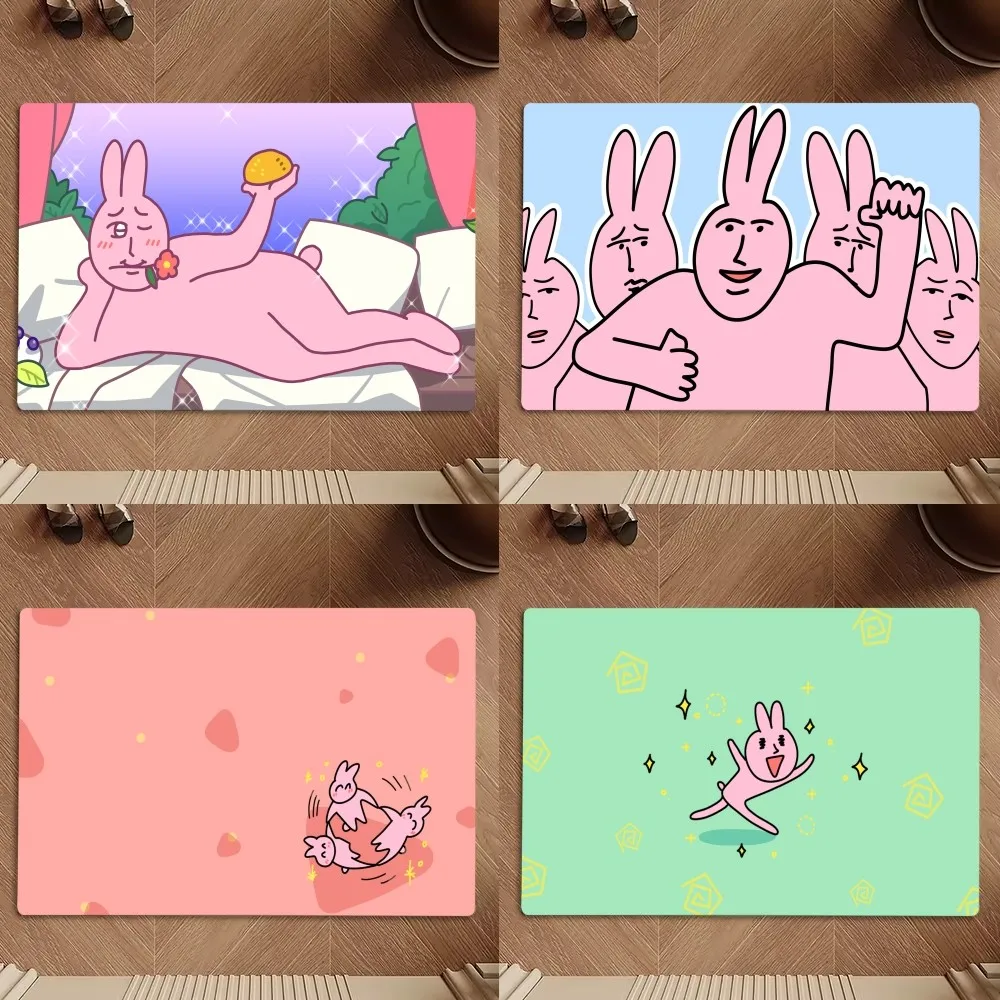 My F-Friend Pink Rabbit Funny Floor Mat Bedroom Kitchen Door Bath House Super Absorbent Foot Non-slip