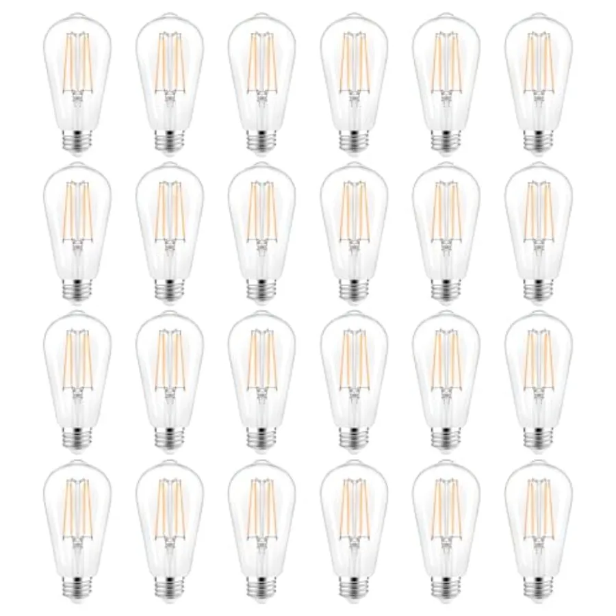 LED Light Bulbs Dimmable Vintage Edison Bulb, E26 LED Bulb 60W Equivalent 720 Lumens,,ST58 Antique LED Filament Bulb CRI 85+, C