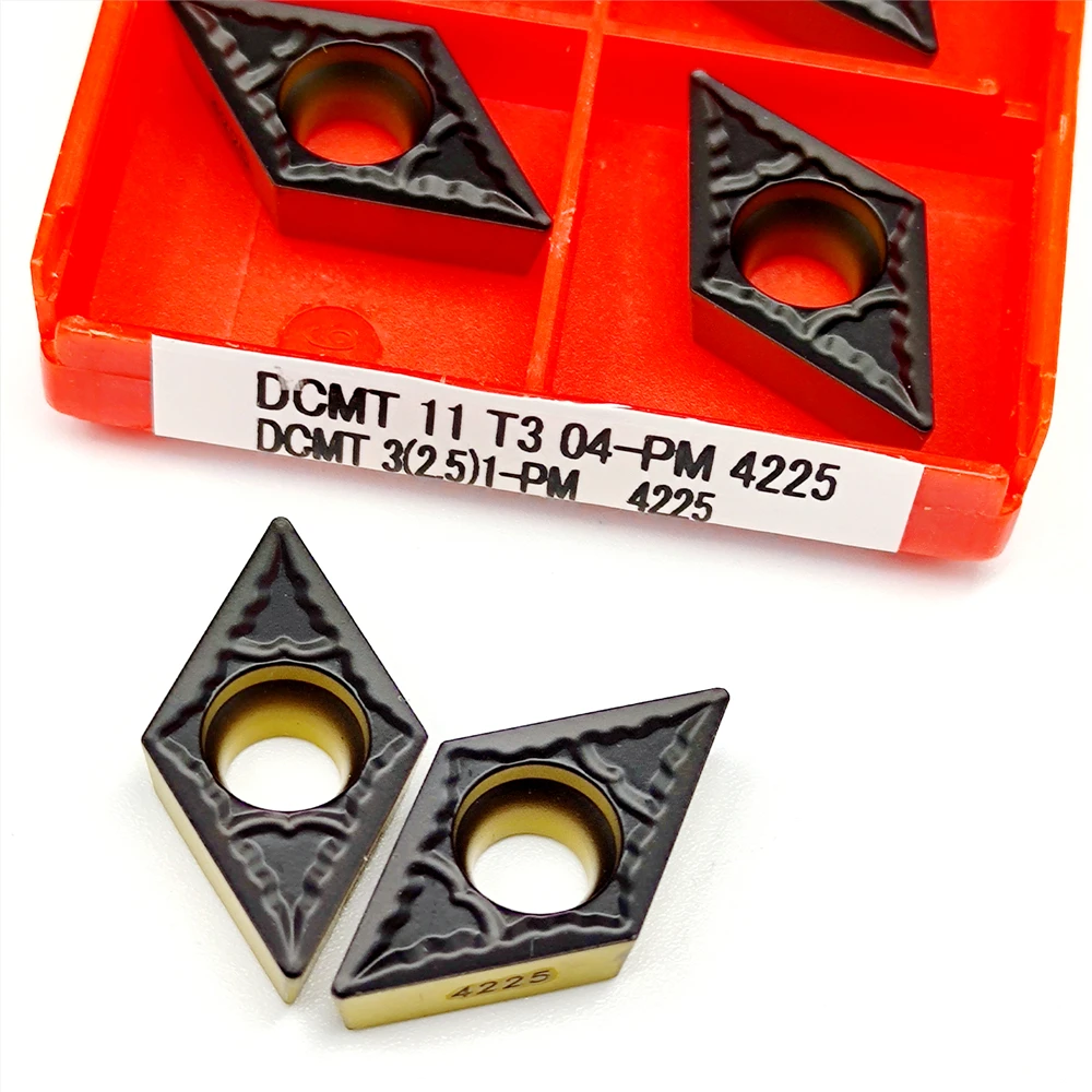 Imagem -04 - Inserções de Carboneto Cnc Fresagem Ferramentas de Torneamento para Aço Dcmt 070204 11t304 11t308 pm 4225 Dcmt070204 Pm4225 Dcmt11t304 Dcmt11t308