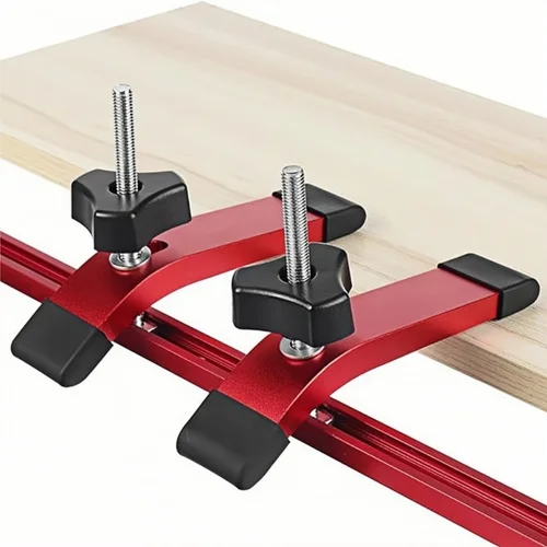 Imagen 1 del producto Abrazaderas de sujeción de acción rápida, mesa de carpintería, placa de prensa de aluminio, bloque de prensa, herramienta auxiliar con ranura deslizante en forma de T, 1 ud./2 uds.