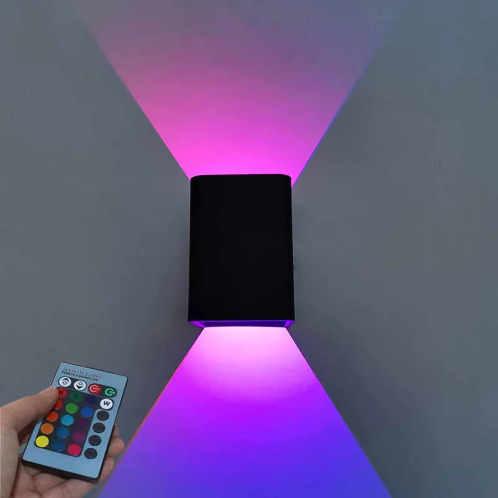 Square Led Wall Lights Aisle Corridor Dimmable Multicolor Up Down Lamp With Infrared Remote Control Wholesale