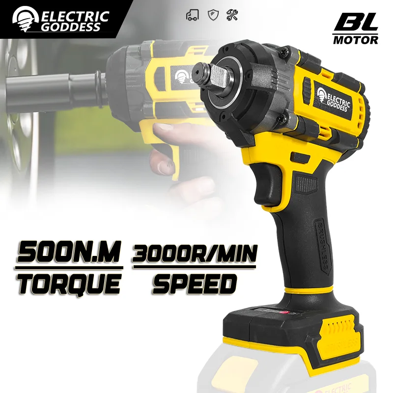 

Electric Goddess 1/2inch Brushless Electric Impact Wrench Removal Screw Nut Screwdriver Home Tool For Makita 21V Battery Pin