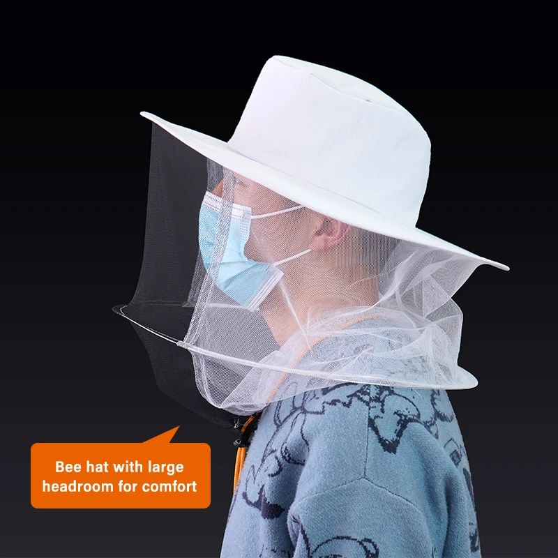 BeeKeeping Professional Beekeeper Hat With Brim Face Thickening Sunscreen Half-Length Special Protection Beekeeper