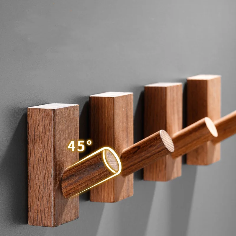 Wall Hooks Hat Rack Wooden Coat Hooks Wall Mounted Decorative Hooks Single Organizer Hat Hanger Towel Rack Heavy Duty Hooks