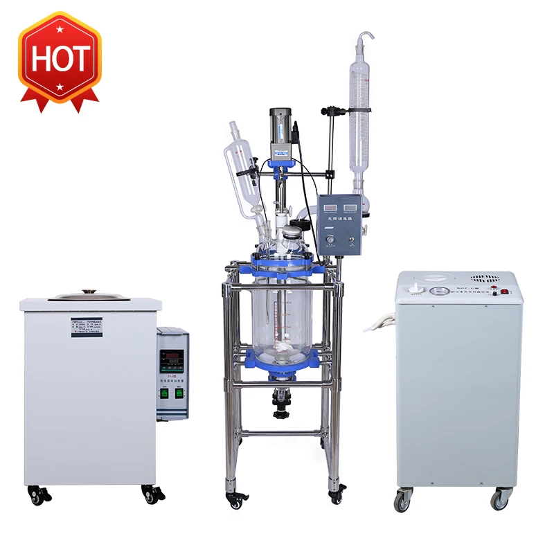 

10L Double Layer Biogas Reactor With High Shear Mixer & Quartz Glass Photocatalytic Coating
