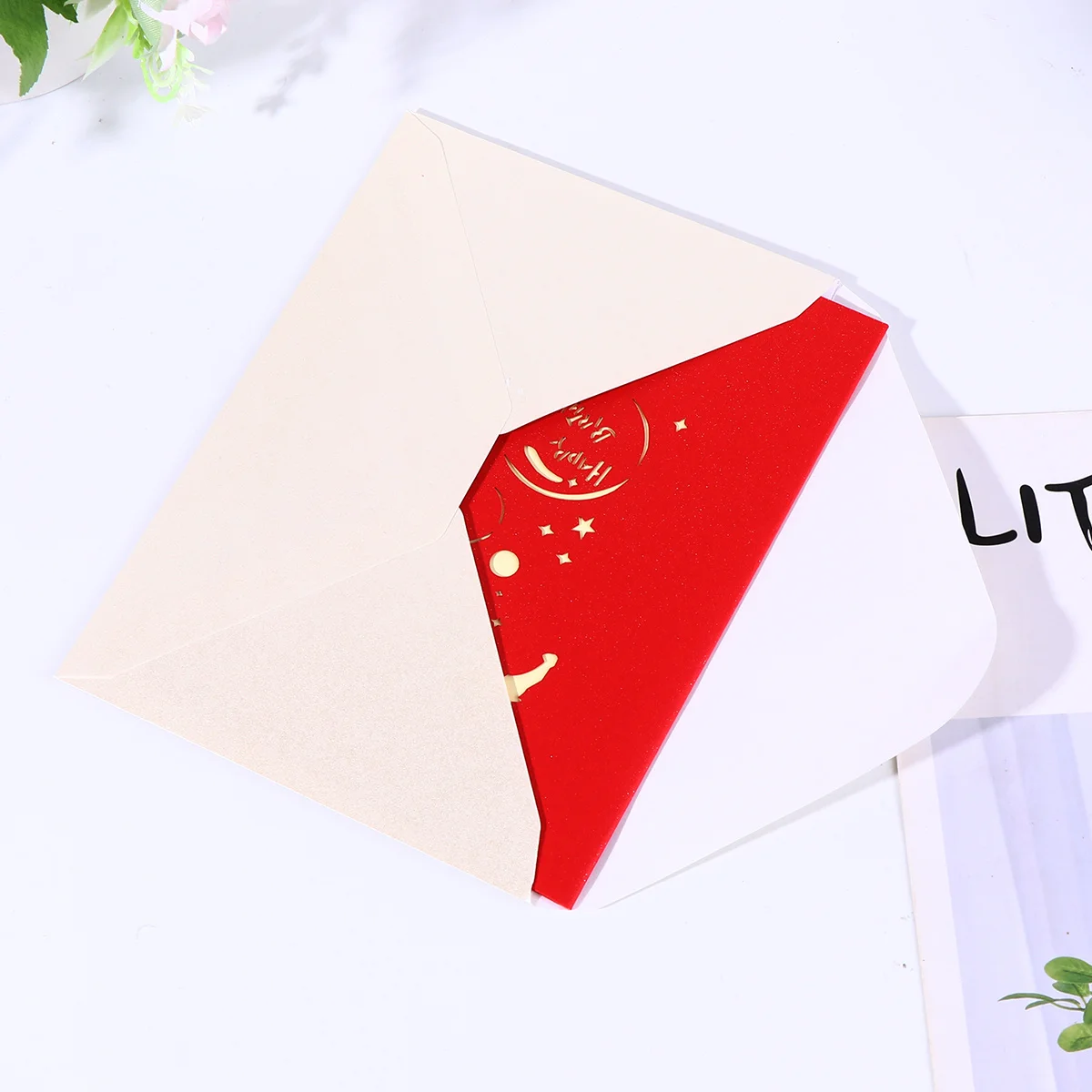 3 Buah Kartu Ucapan 3D Motif Peri Kecil Merah Kartu Ucapan Ulang Tahun Kartu Undangan untuk Hadiah Pesta Kartu Ucapan