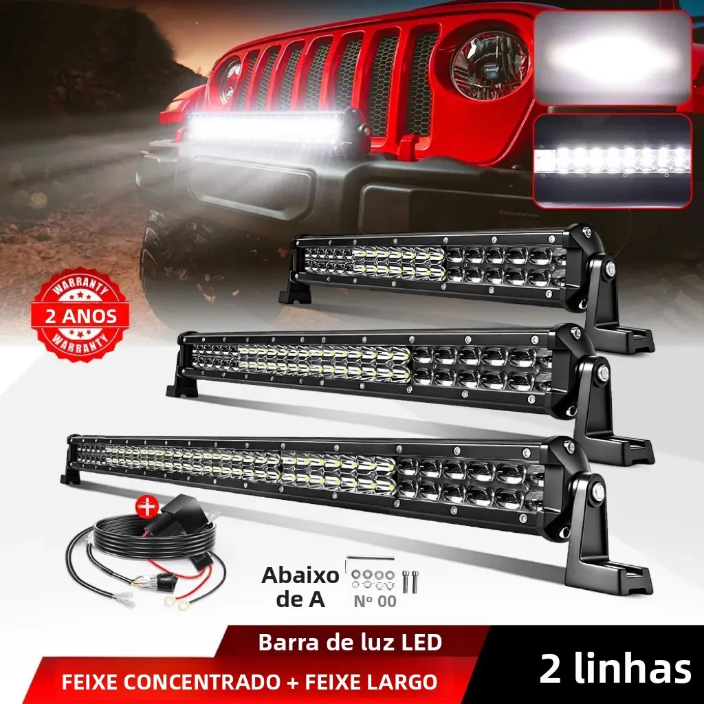 hl-ledドライビングライトバー-ダブル列プロジェクターレンズ-15インチ-20インチ-28インチ-スポット-フラッド-コンボビーム-オフロード車-suv-utv-12v-24v対応