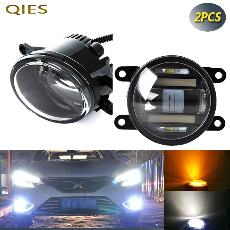 4 Inch White Yellow LED Lamp Fog Lights Headlights Car Lenses for Fiat Running Toyota Prado Range Rover Light For Vehicles Lamp