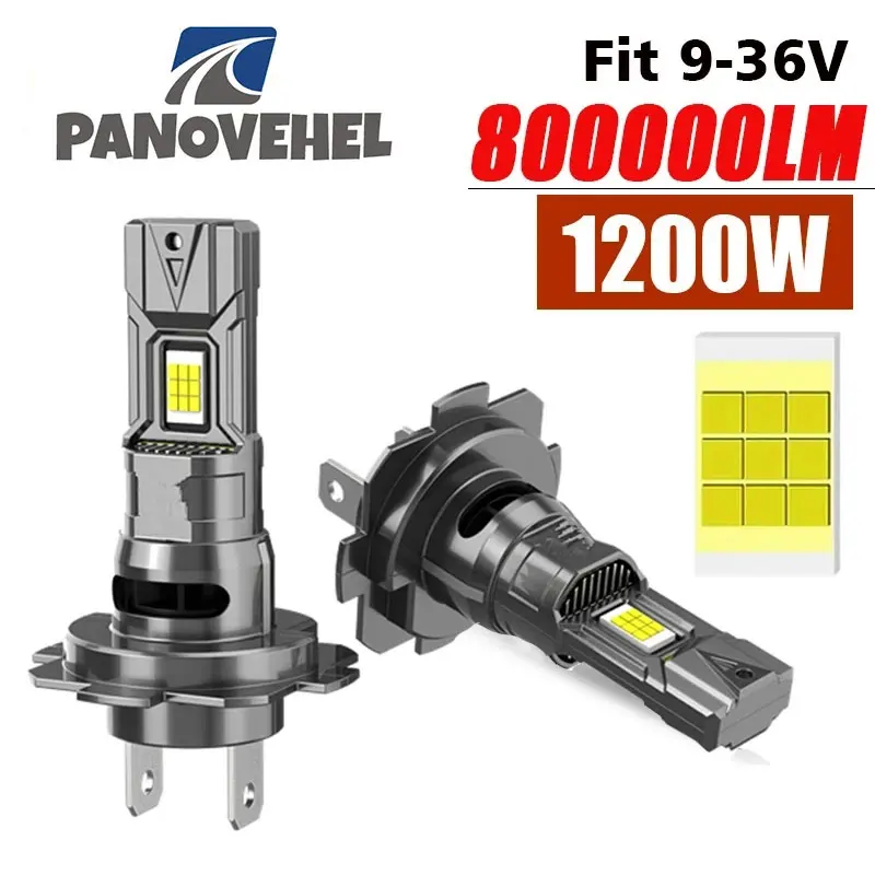 

PANOVEHEL H7 H4 LED Lamp for Car H1 H11 9005 HB3 1200W Headlight Bulb Canbus Light Turbo Led Auto Motorcycle 12V 24V 6000K Light