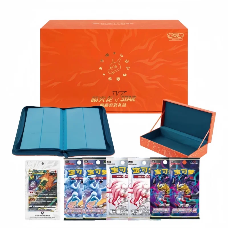 Горячая сальгенгина Pkm Trading Карты Ptcg Игры Упрощенные китайские 8,0 Чаризард Vstar Mewtwo Коллекция Подарочная коробка Подарки для друзей