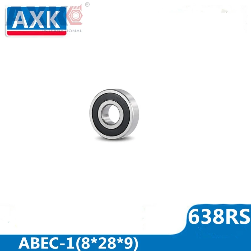 AXK 638RS Bearing 8*28*9 mm ( 4 Pcs ) ABEC-1 Grade 638-2RS Miniature 638 RS Ball Bearings