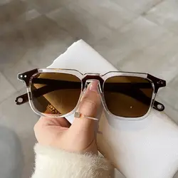 Fashion Cool Square Sunglasses Vintage Tint Ocean Lens Sun Glasses Hip Hop Shades 90s Glasses for Women & Men