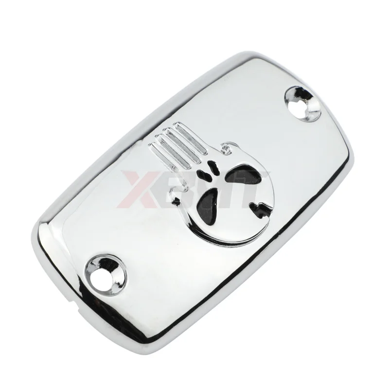 Motorcycle Chrome/Black Skull Front Brake Master Cylinder Reservoir Cover Cap For Honda Shadow 600 750 1100 VT600 VT750 VT1100