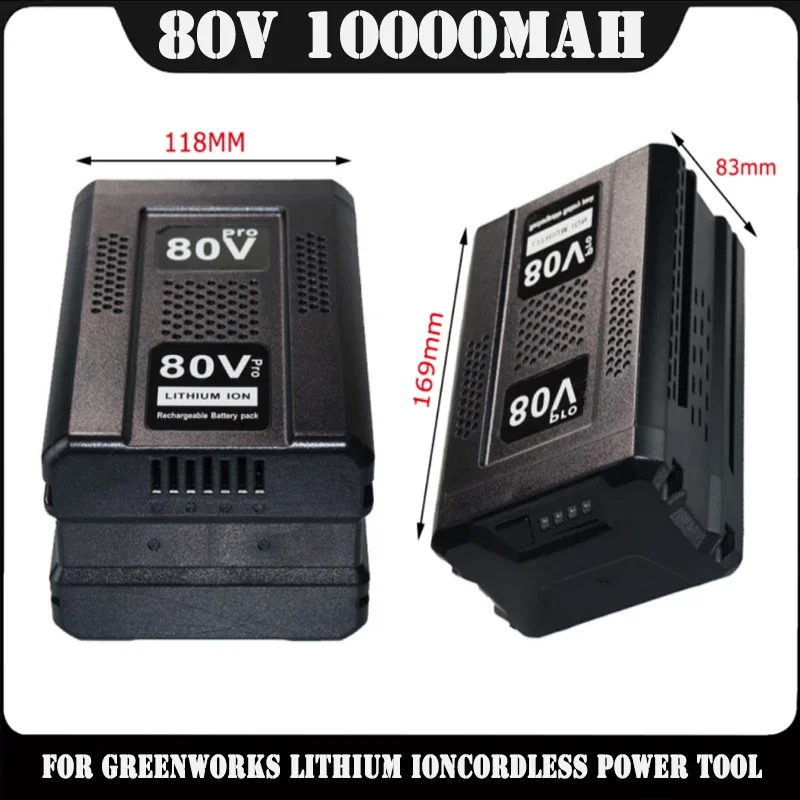 6.0/8.0/10.0ah 80V Replacement Battery for Greenworks 80V Max Lithium Ion Battery GBA80200 GBA80250 GBA80400 GBA80500