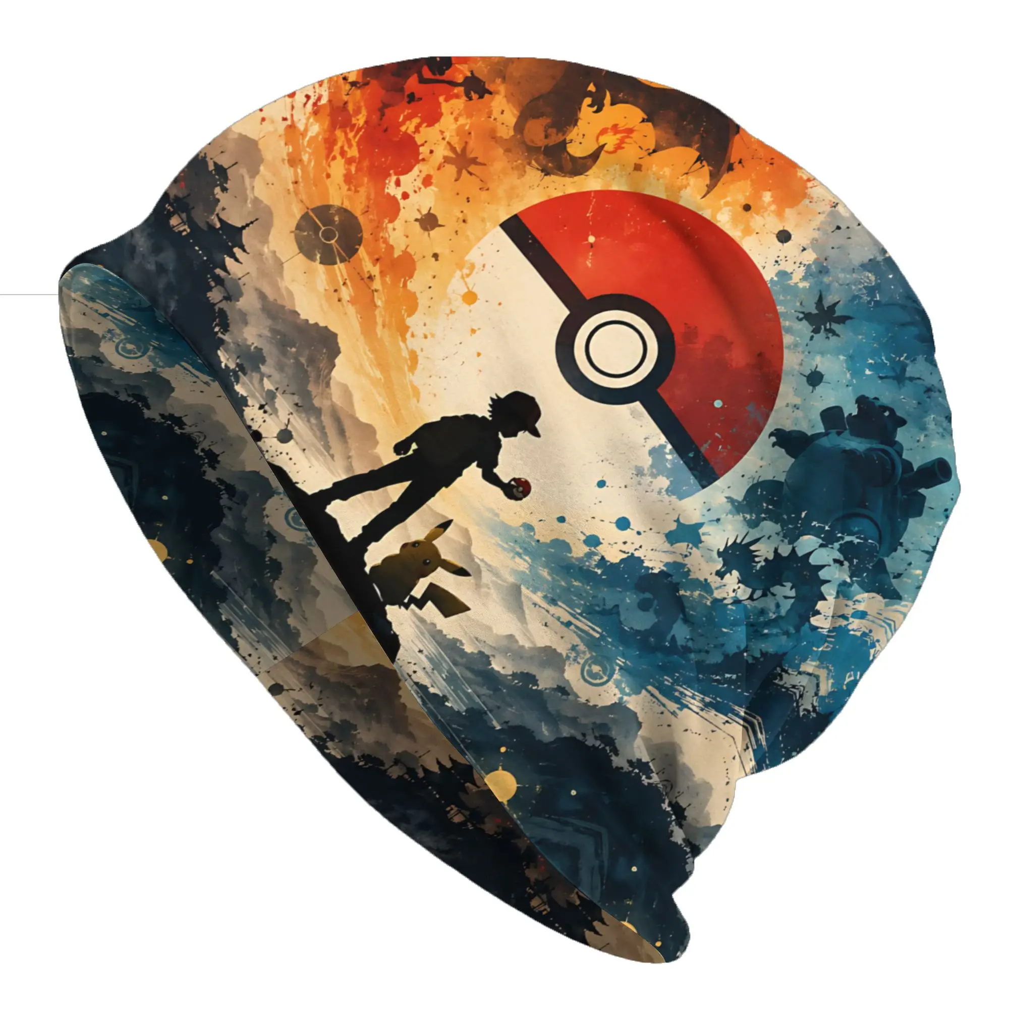 Gorros   Outdoor Hats Anime Pokemon Theme Thin Hat Bonnet Special Skullies Beanies Caps Men Women's Earmuffs