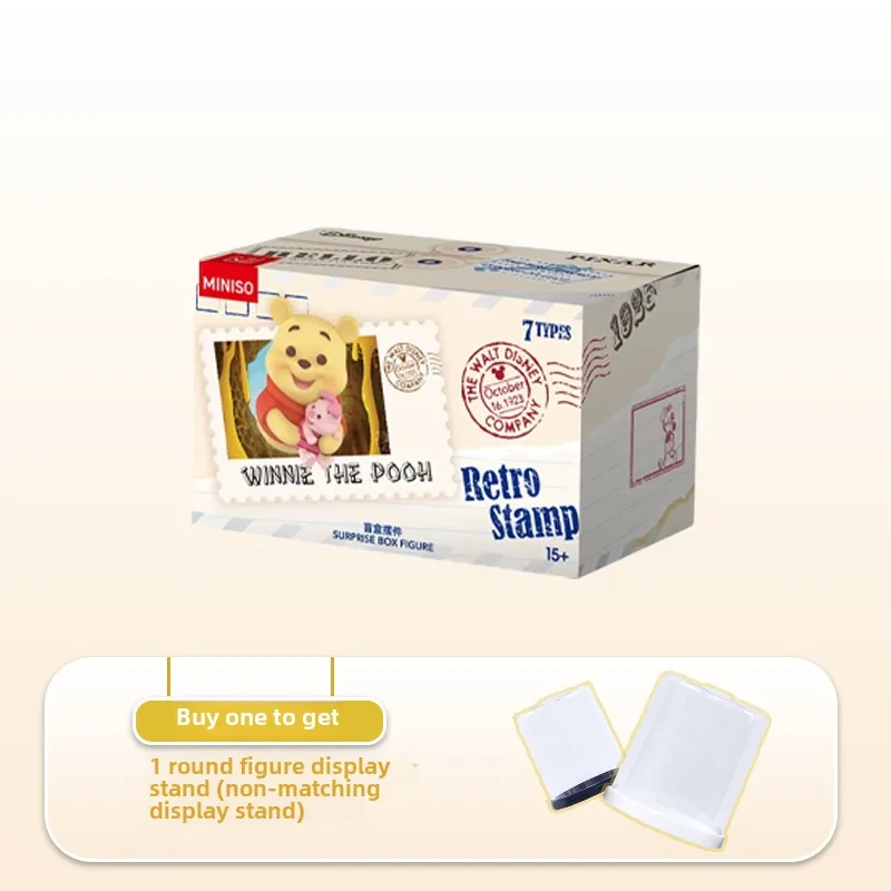 Miniso-sellos de caja ciega conjunta, pegatinas Dumbo para nevera, juego completo de 6 uds., sellos Vintage de Disney 100 aniversario, caja ciega de juguete