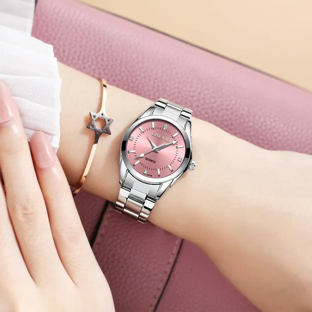 Fashion & Casual Women\'s Quartz Wristwatches Women Casual Full Stainless Steel Gift Waterproof Dress Rhinestone Wrist Watch