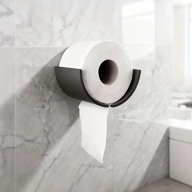 ~3D Printed No Drilling Wall Mount Paper Holder Multifunctional Bathroom Toilet Roll & Kitchen Paper Towel Storage Organizer