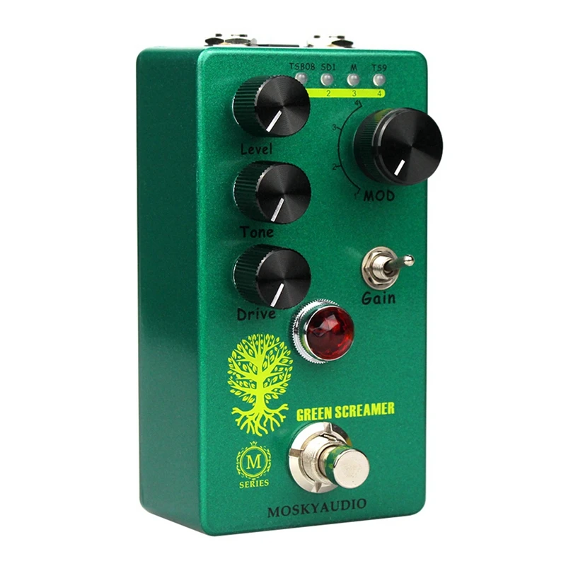 MOSKYAUDIO GREEN SREAMER Guitar Overdrive TS9/TS808 Effects Pedal True Bypass Function Guitar Effects Processor Parts