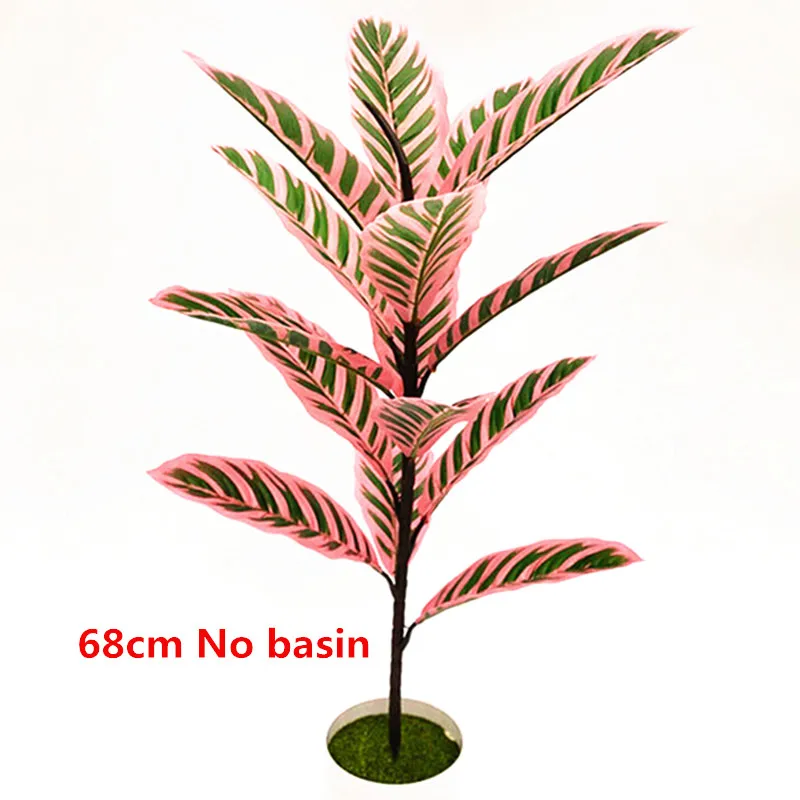 

68CM 15Leaf Artificial Banyan Tree Branch Plastic Tropical Plants Indoor Rare Potted Balcony Garden Hotel Home Decor Accessories