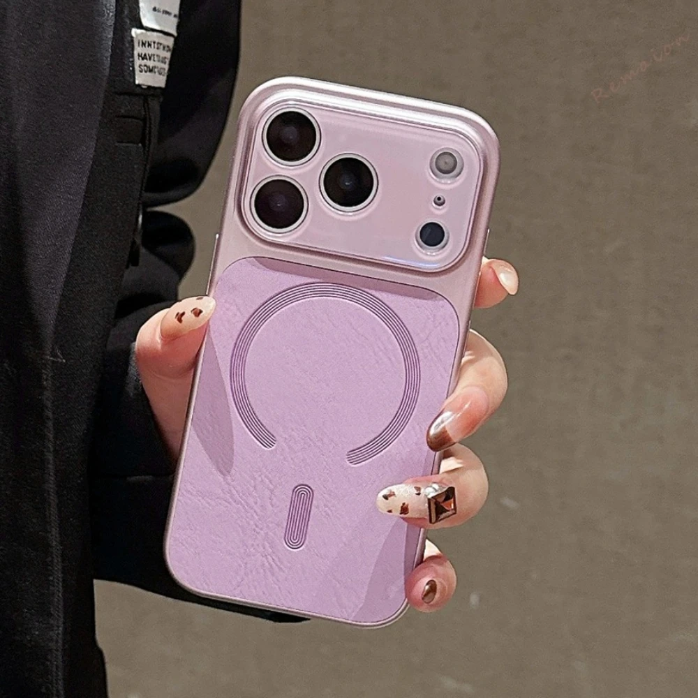 

Luxury Leather Magnetic Phone Case For iPhone 17 Air 15 14 13 16 17 Pro Max 14 15 16 Plus Magsafe Protector Shockproof Cover