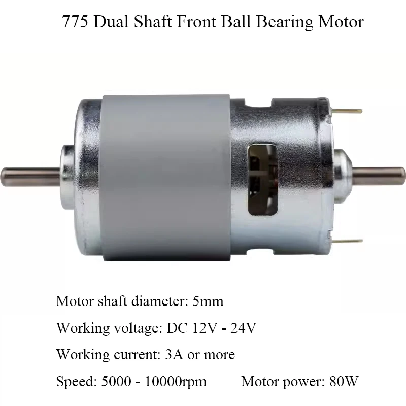 Roulements à billes avant à courant continu, moteur à balais de carbone, haute puissance, couple élevé pour bricolage, scie à table, outils électriques de perceuse, 775, 795, 12V, 24V