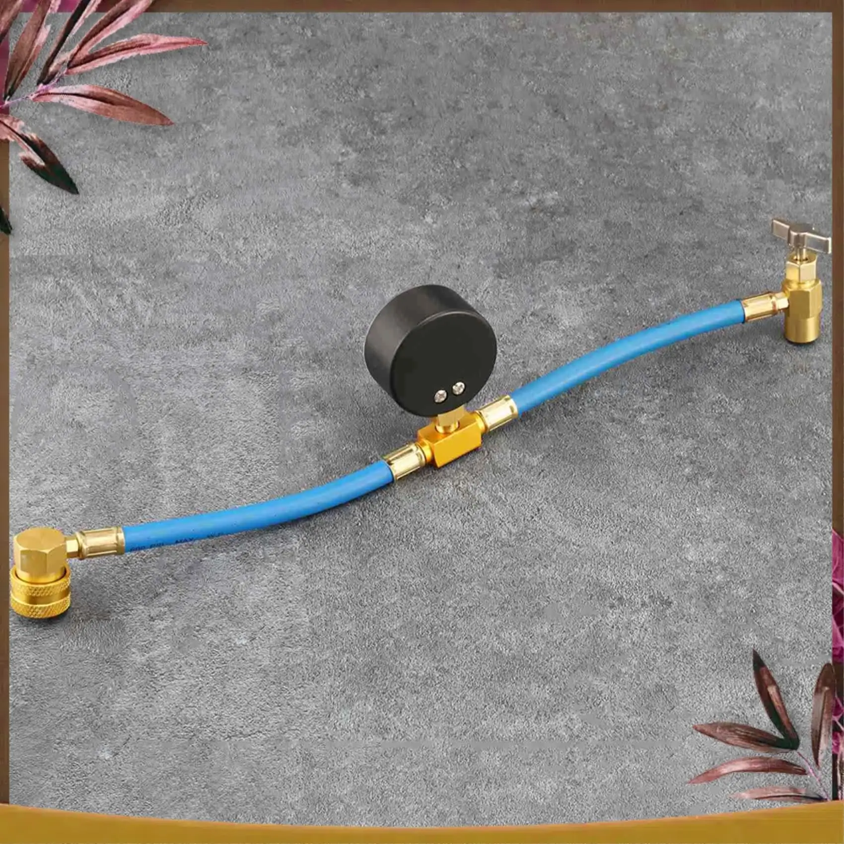 

AB59-R134A Car Ac Refrigerant Charge Hose Kit Recharge Hose With Gauge,A/C 1/2 Recharge Measuring Kit Can Tap Air Conditioning P