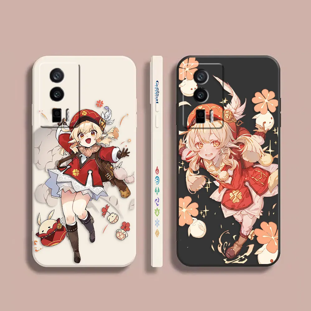 Phone Case For Redmi K60E K60 K50 K40S K40 K30 K20 12C 10C 9A 9 8 10X 10A Pro 4G 5G Gaming Case Anime Girl Klee G-Genshin Lmpact