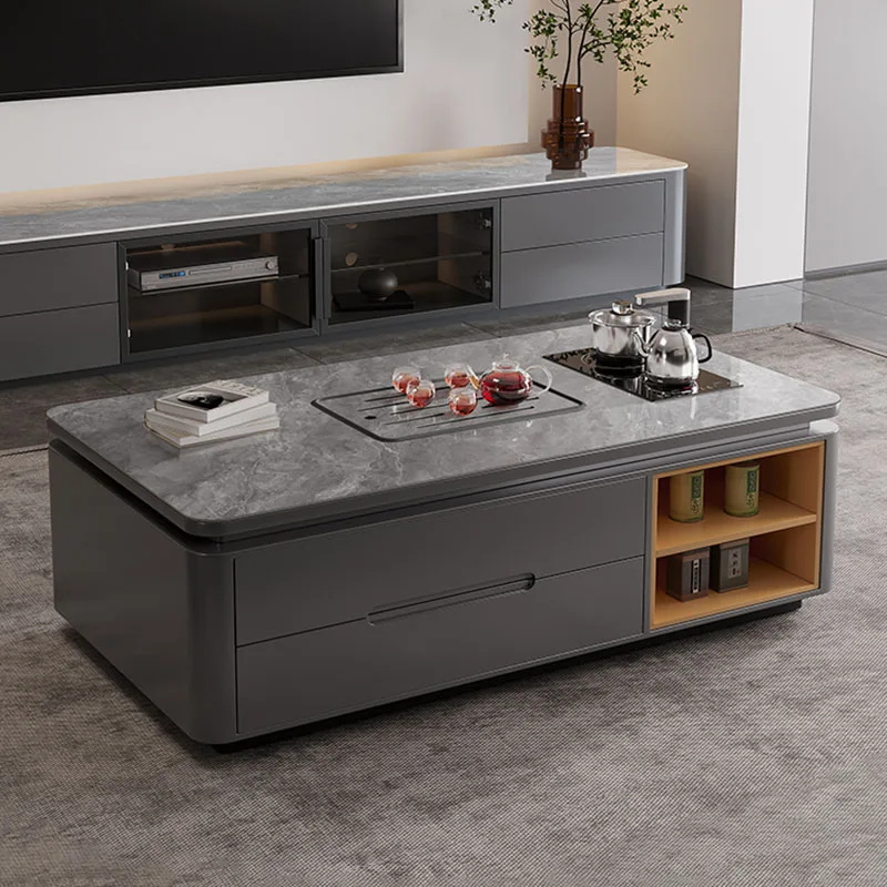 Black Storage Coffee Tables Modern Design Drawers Minimalist Mobile Coffee Table Floor Apartamento Mesa Auxiliar Furniture