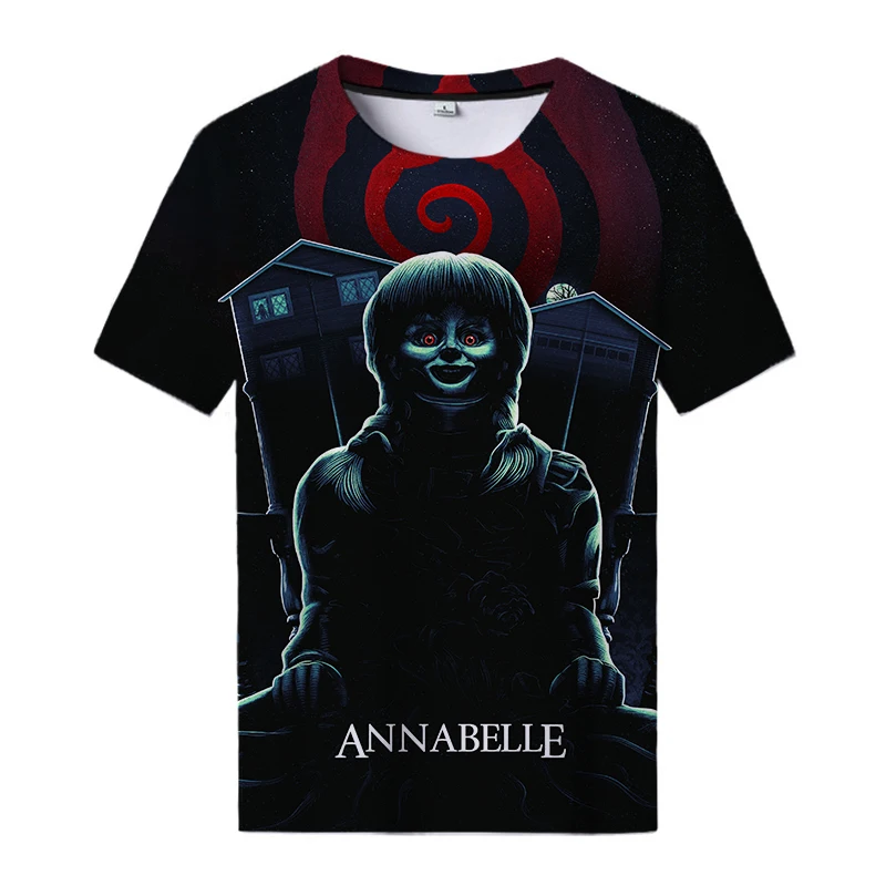 Horror Movie Annabelle 3D Printing T-shirt T-shirt Cool Men Women 2021 New Fashion Hip Hop T-shirt Casual Oversized T-shirt