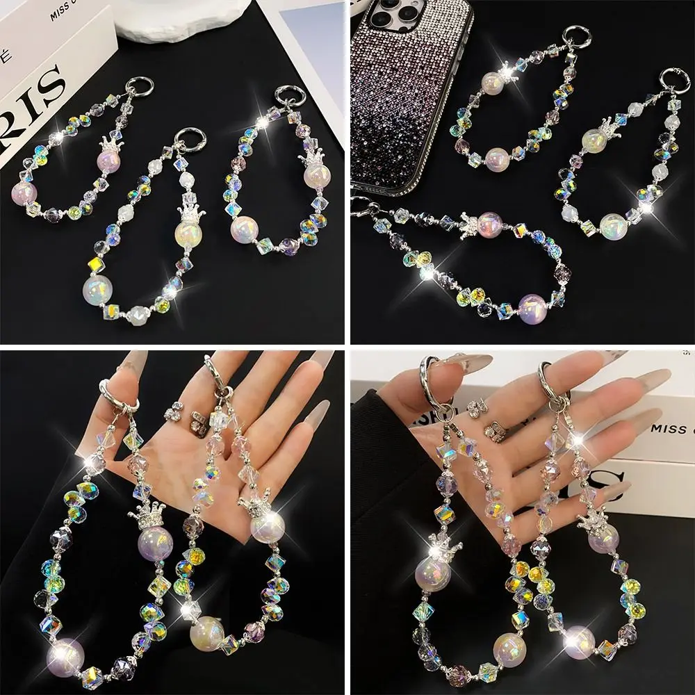 Creative Crystal Mobile Phone Lanyard Strap Anti-Lost Hand-beaded Phone Hand Rope Arts Crafts Wrist Chain