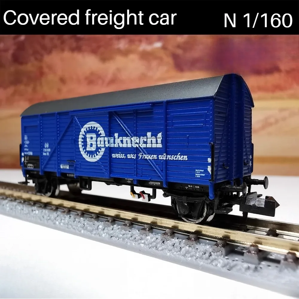 

N Type 1/160 Train Model 67308 with Roof Freight Car Two-axle Truck Unpowered Toy Train Desktop Ornaments Boy Toy Gift