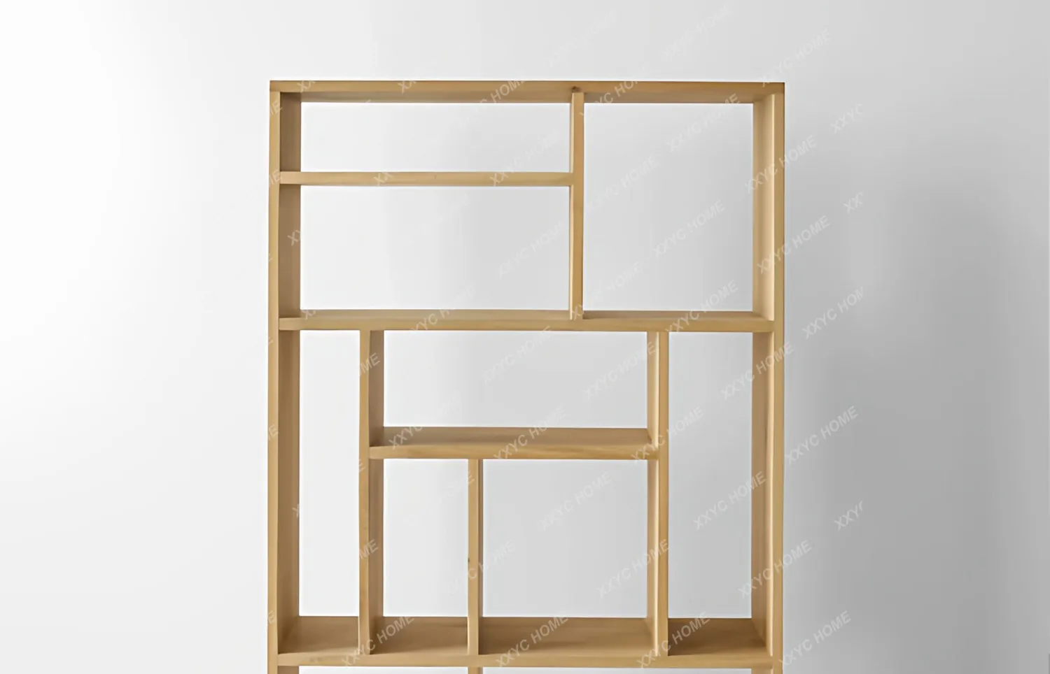 solid wood bookshelf floor-to-ceiling living room open ash wood bookcase high-end log wind shelf customization