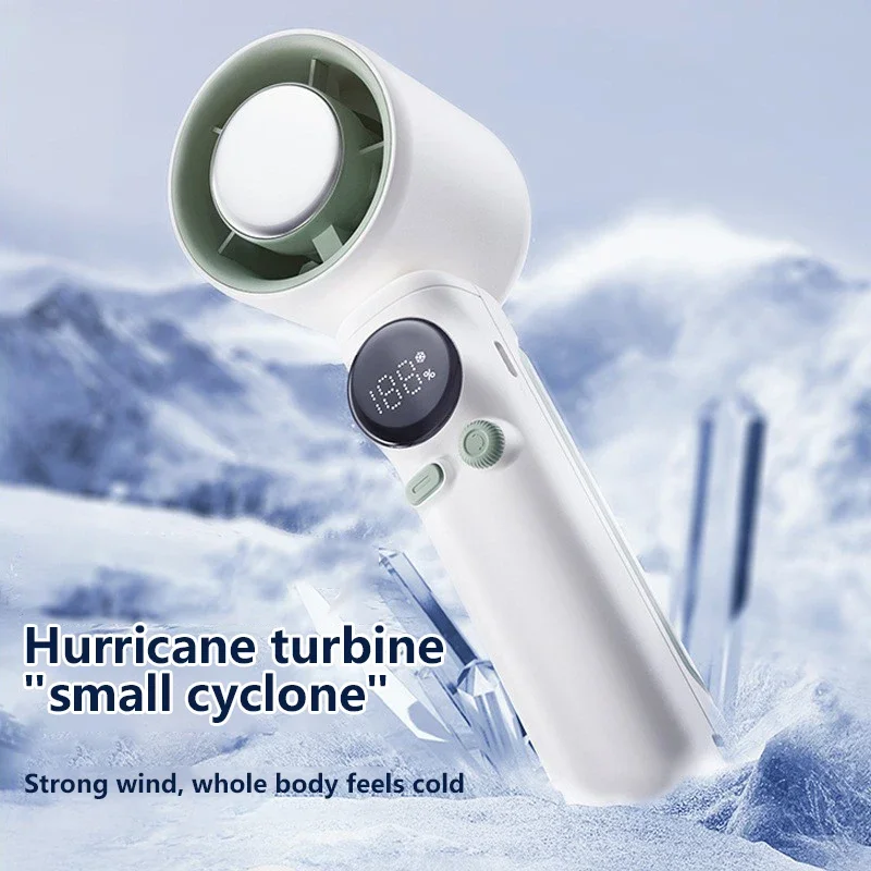 Kipas Listrik Kecepatan Tinggi Genggam 100 Tenaga Angin Kecepatan Dapat Disesuaikan Tanpa Batas Kipas Turbo Nyaman 4000MAH dengan Fungsi Pendinginan