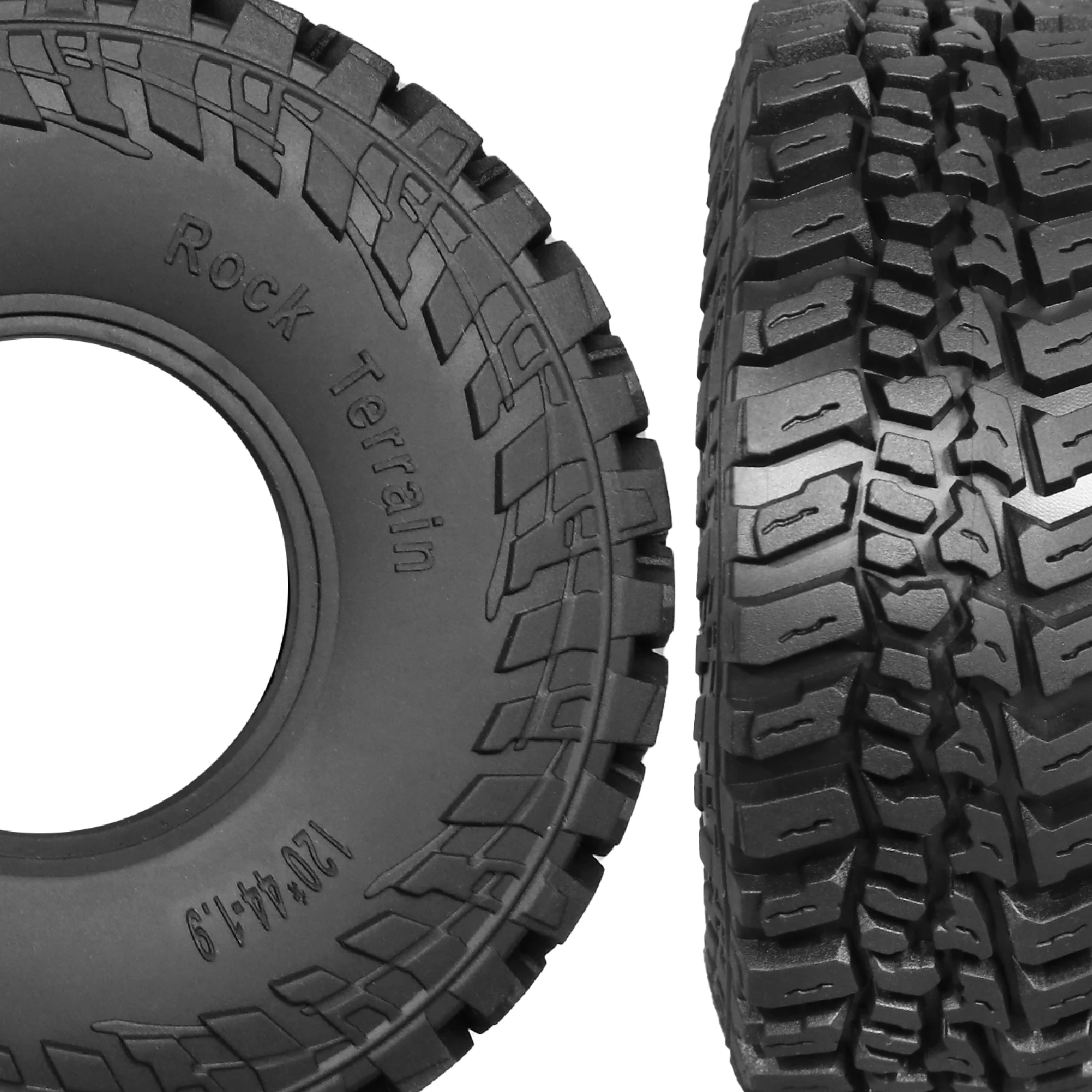 1/10 RC 크롤러용 4PCS 1.9인치 118mm 고무 타이어 - TRX-4 SCX10 90046 SCX10 III AXI03007 Tamiya CC01 - 하이 그립 모든 지형에 적합