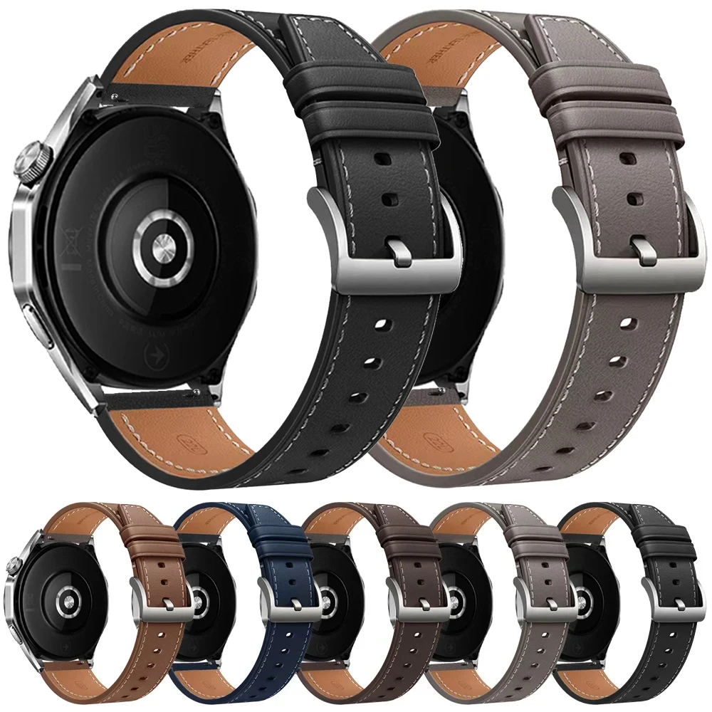 20mm 22mm Leather Strap For TicWatch Pro 3 Ultra GPS/LTE Watch Band for Ticwatch GTX S2 E2 E3 GTH/GTW Soft Replacement Wristband