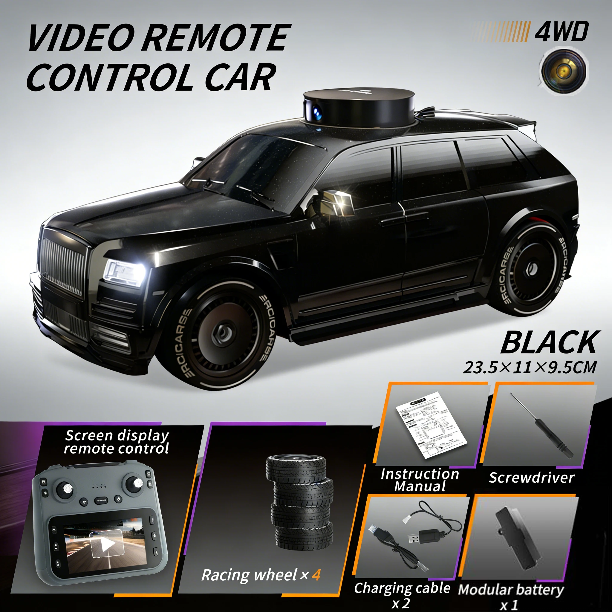 

911S RC Cars with 4K HD Camera Screen Camera Lifting Design LED Lighting Drift HD Video Kids RC Professional Car for Adult