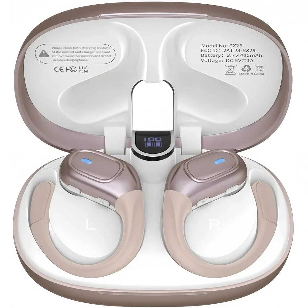 

BX28 TWS Bluetooth 5.4 Earphones 9D Stereo Wireless In-Ear HiFi Headphones with Mic Hands-Free Headset for Android & iPhone