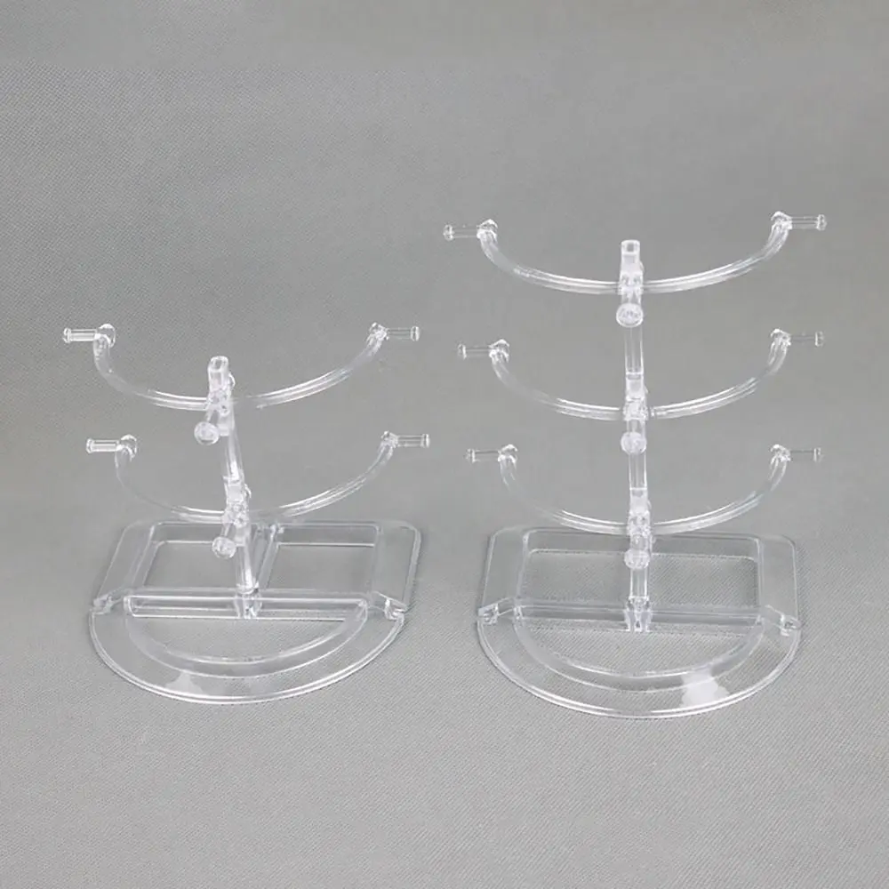 Space Saving Eyeglasses Display Stands Plastic Multiple Layers Glasses Shelf Holder Transparent Home Organizer