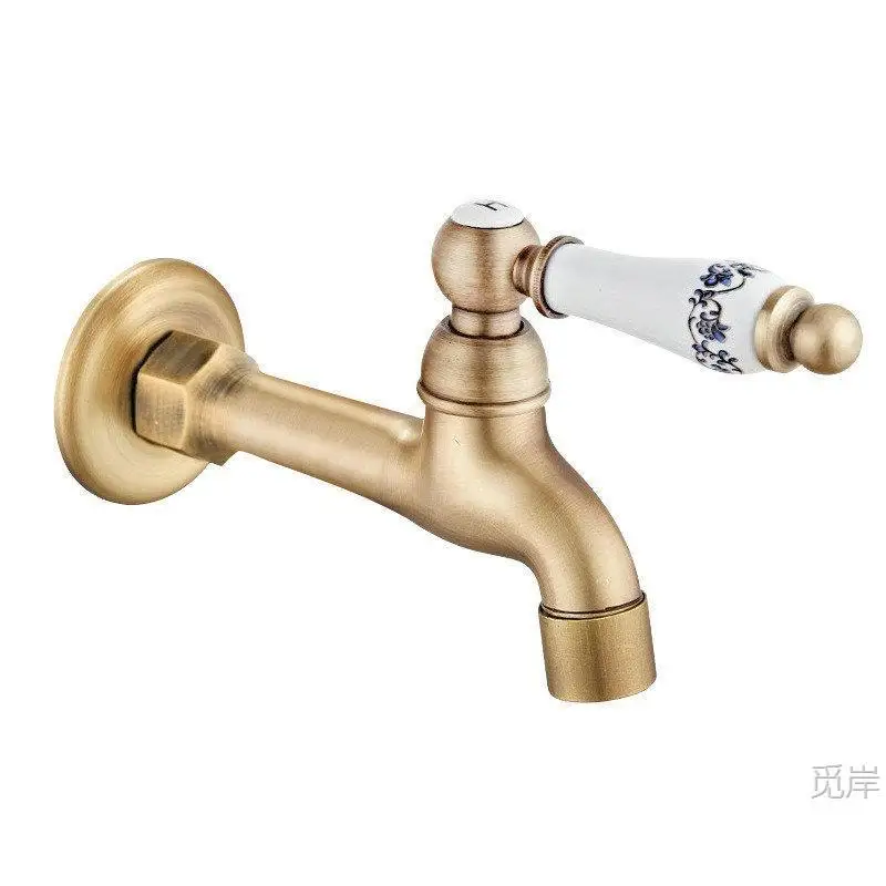 

Bibcocks Extended Mop Tap Washing Machine Faucet Dual Use 6-point Quick Opening Spray Gun Single Cold Water Faucet