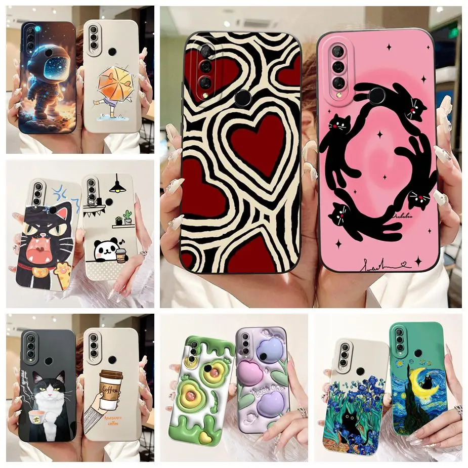 For Huawei Y6p Case MED-LX9 Stylish Candy Painted Cover Shockproof Phone Cases For Huawei Y7p Y 7p ART-L28 HuaweiY6p Soft Fundas