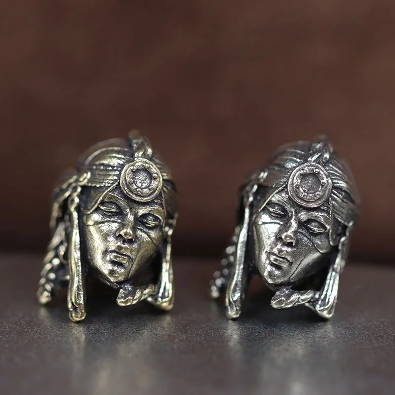 

Племя Женский Воин Латунный Нож Бусина EDC DIY Паракорд Плетеные Браслеты Ремешок Подвески Аксессуары Открытый Инструмент Подвески Подвески