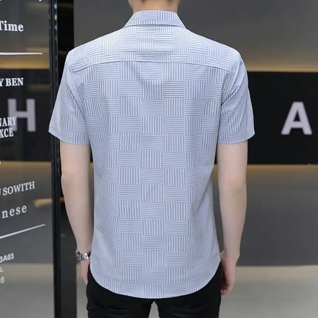 Short-sleeved Shirt for Men Business Casual Handsome Shirt for Summer Thin Fashion Versatile Pocket Slim Inch Shirt Thin