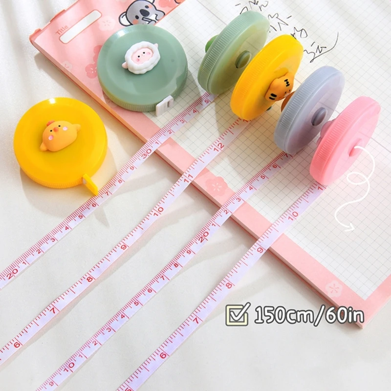 Cartoon Measure Tape 150cm/60" Portable Retractable Ruler Children Height Ruler Centimeter Inch Roll Sewing Tailor Tape Measure