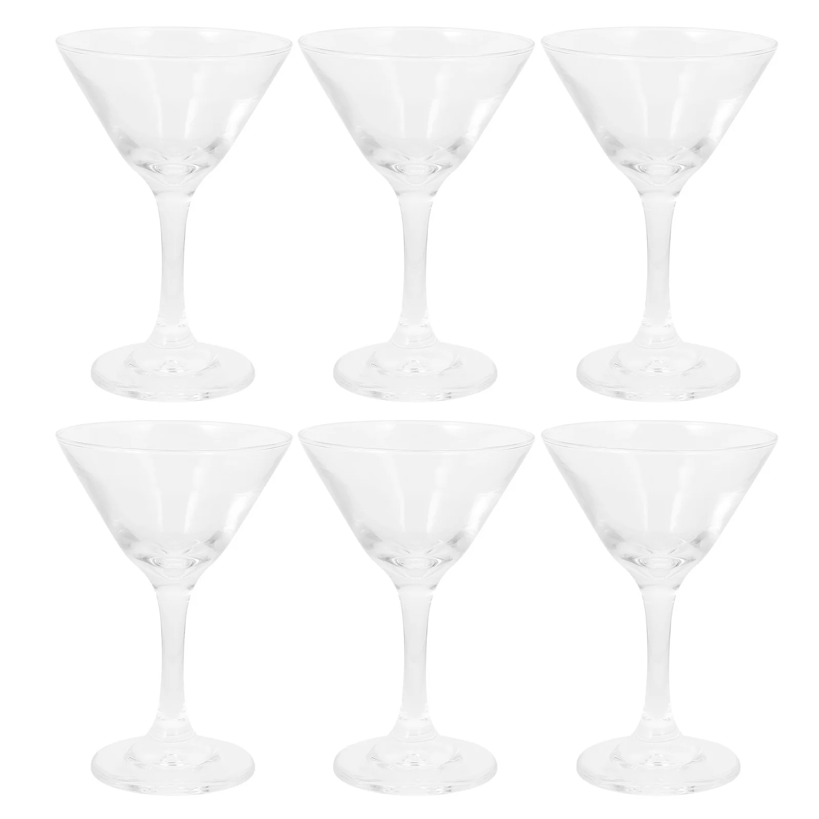 

6Pcs Clear Glass Martini Cocktail Goblets Elegant Design Whiskey Wine Party Drinks Cups Cocktail Glasses Bar Glasses