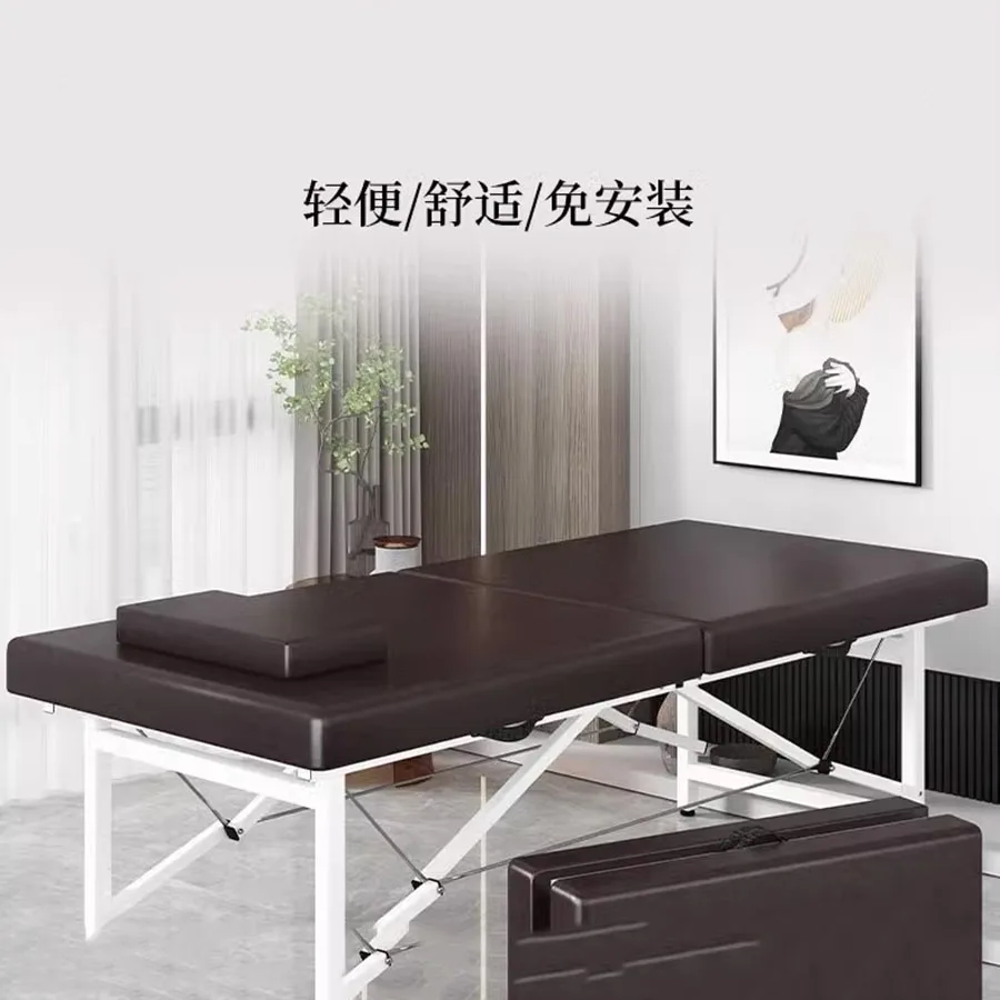 

Folding Massage Table Portable Carry Case Neck Support Massage Table Topper Pillow Holder Metal Full Body Lit Pliant Salon Bed