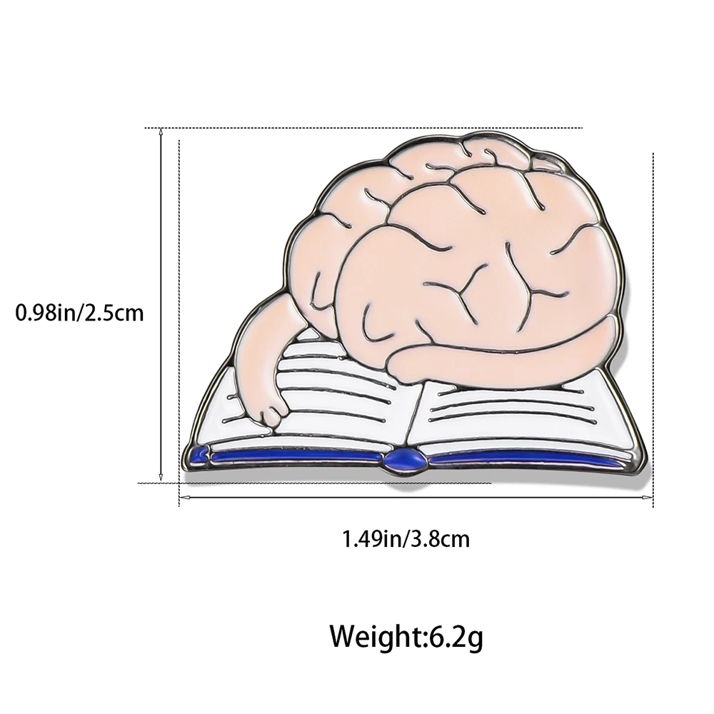 DCARZZ مضحك الدماغ المينا دبوس النساء الرجال على ظهره حقيبة التلبيب بروش شارة مجوهرات اكسسوارات هدايا