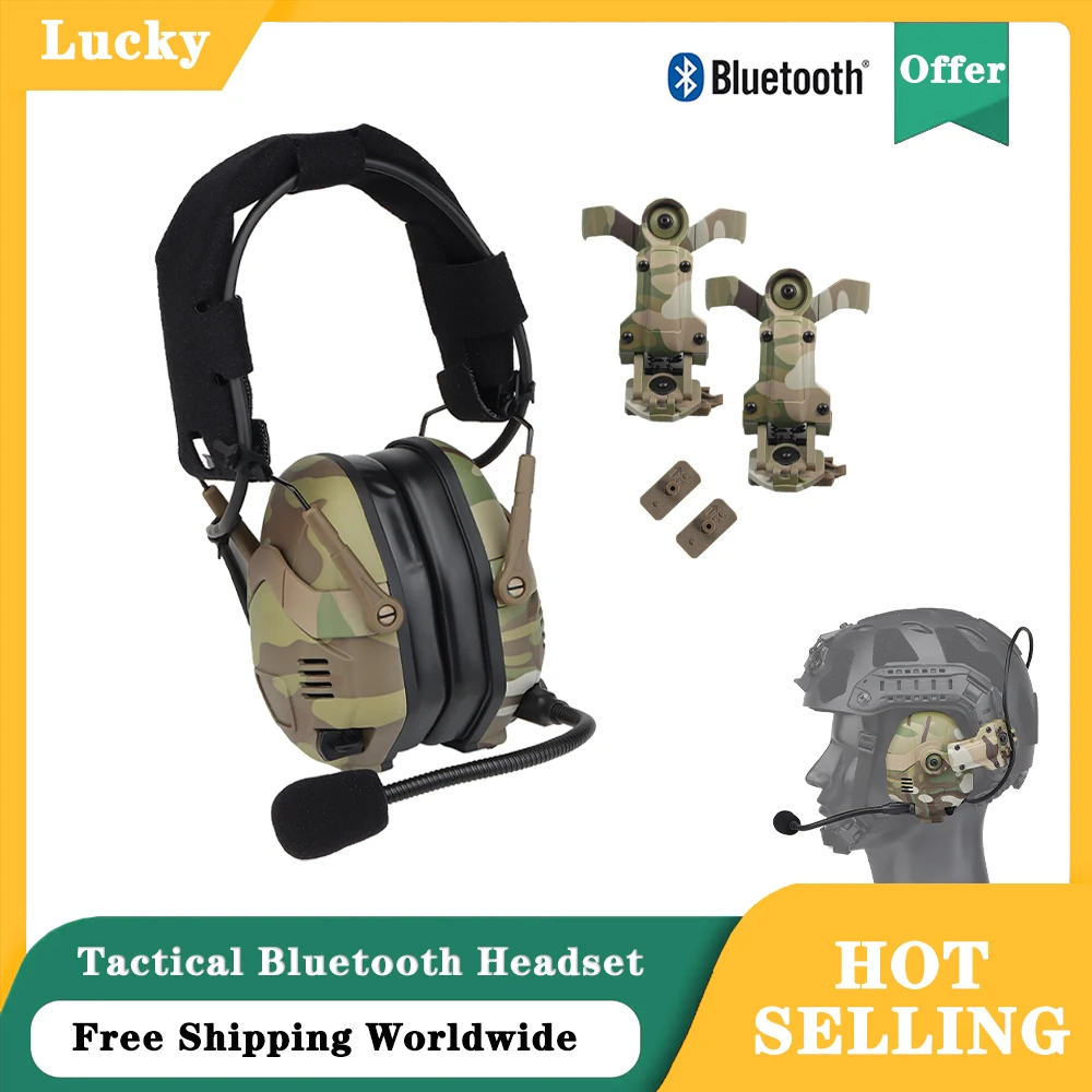 

Helmet&Wearable Dual Purpose Tactical Bluetooth Headset/Hunting Shooting Sports Electronic Noise Reduction&Sound Pickup Earmuffs